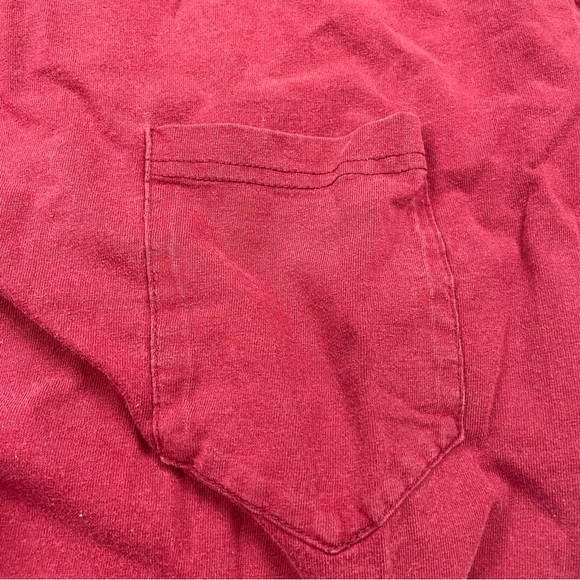 Vintage Fruit Of The Loom Blank Red T Shirt Pocket XL Cotton Easy To Wear - Picture 4 of 10